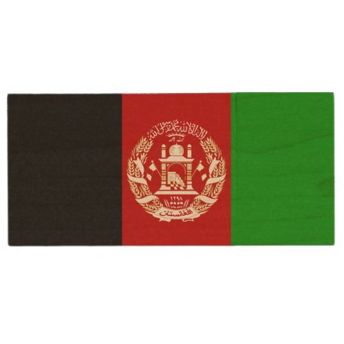 Patriotic Afghanistan Flag Wood USB Flash Drive