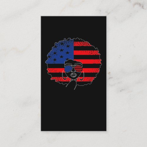 Patriotic African American Woman 4th of July Business Card