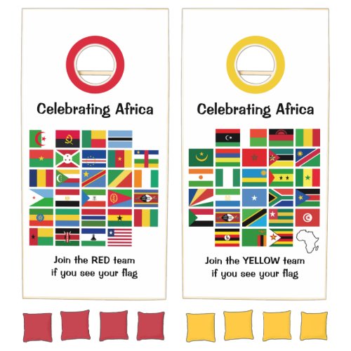 Patriotic African FLAGS OF AFRICA Custom Cornhole Set