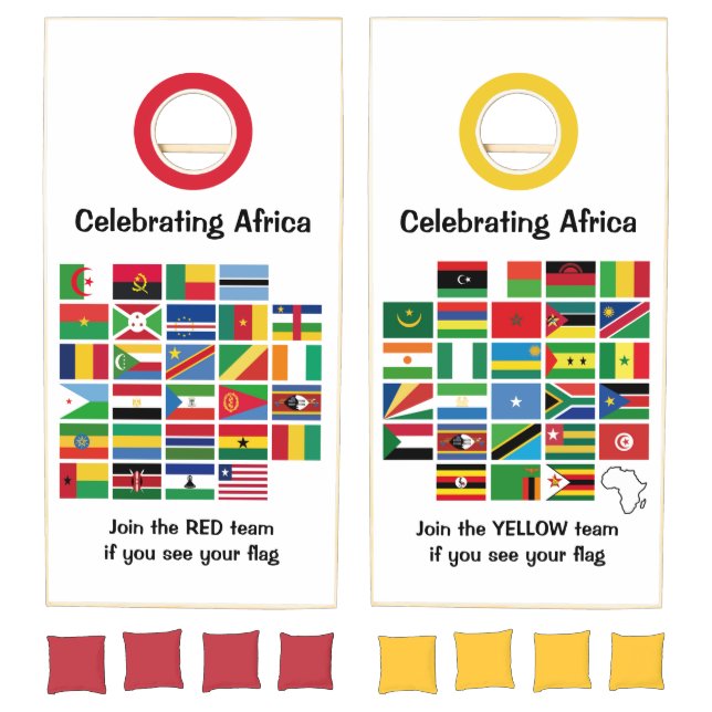 Patriotic African FLAGS OF AFRICA Custom Cornhole Set (Set)