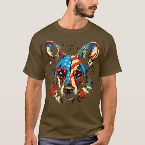 Patriotic African Wild Dog T_Shirt