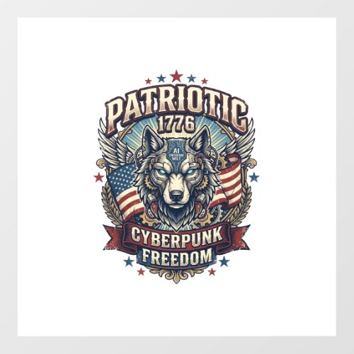 Patriotic Ai Freedom Wolf Cyberpunk Future Freedom Floor Decals