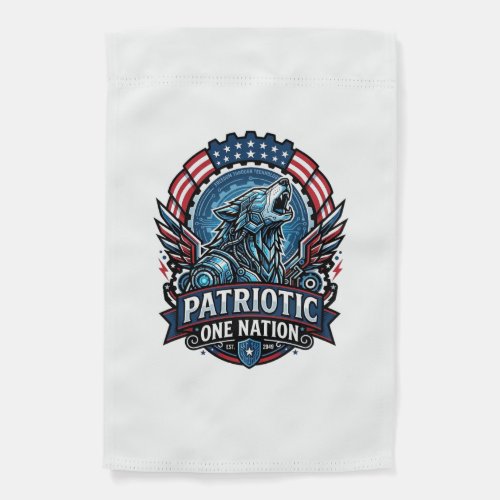 Patriotic Ai Freedom Wolf Cyberpunk Future Freedom Garden Flag