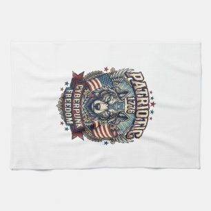 Patriotic Ai Freedom Wolf Cyberpunk Future Freedom Kitchen Towel