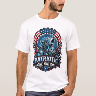 Patriotic Ai Freedom Wolf Cyberpunk Future Freedom T-Shirt