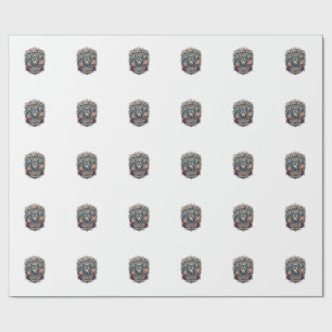 Patriotic Ai Freedom Wolf Cyberpunk Future Freedom Wrapping Paper