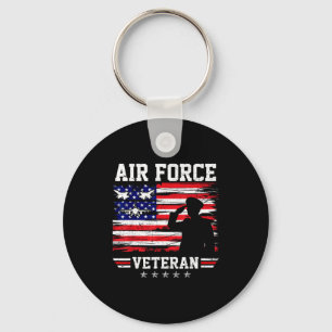 Patriotic air force veteran usaf flag american keychain