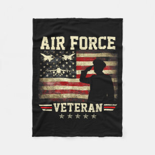 Patriotic air force veteran usaf flag us american fleece blanket