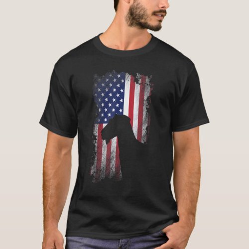 Patriotic Airedale Terrier American Flag Cool Dog  T_Shirt