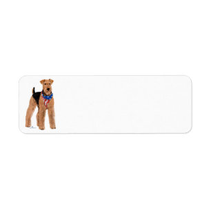 Patriotic Airedale Terrier Label