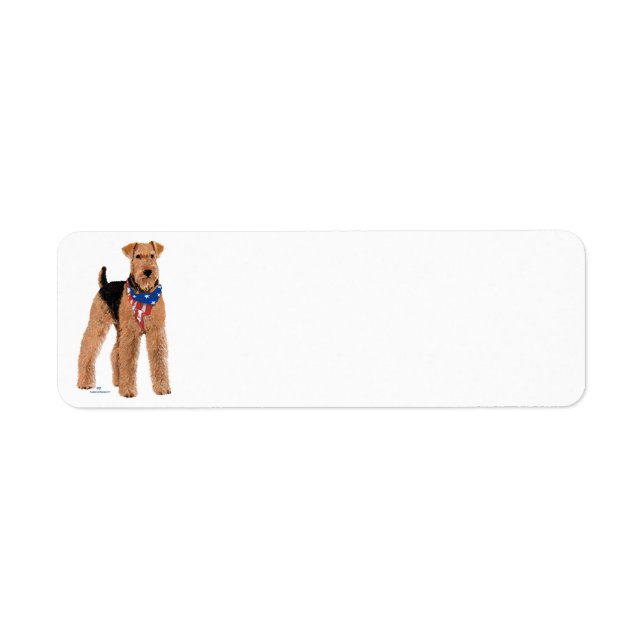 Patriotic Airedale Terrier Label (Front)