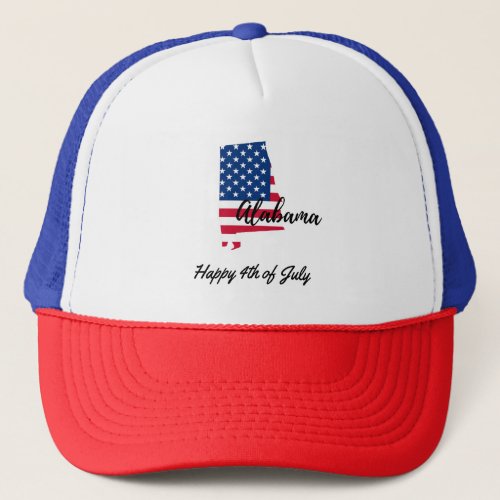 Patriotic Alabama_Celebrating 4th of July Trucker Hat