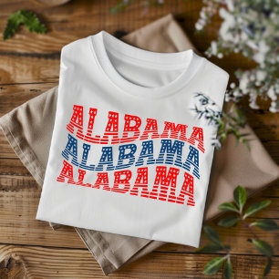Patriotic Alabama Red and Blue Boho T-Shirt
