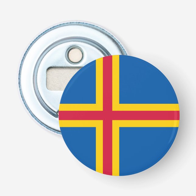 Patriotic Åland Islands Flag Bottle Opener (Front)