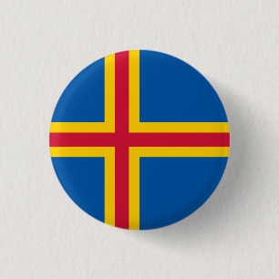 Patriotic Åland Islands Flag Button