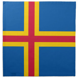 Patriotic Åland Islands Flag Cloth Napkin