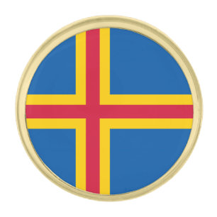 Patriotic Åland Islands Flag Gold Finish Lapel Pin