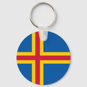 Patriotic Åland Islands Flag Keychain
