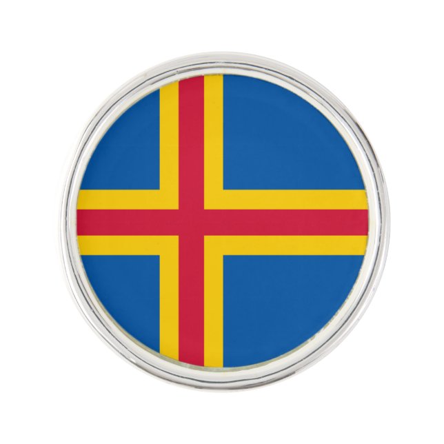 Patriotic Åland Islands Flag Lapel Pin (Front)