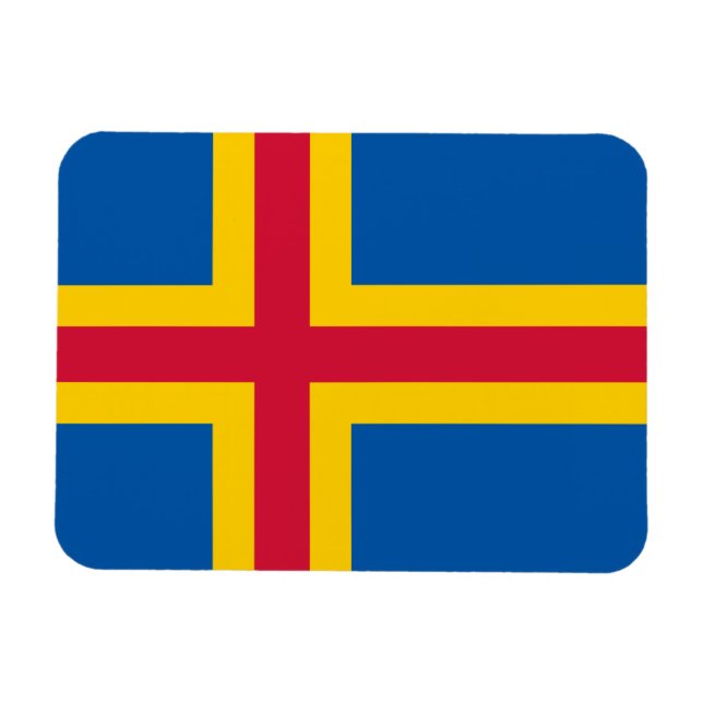 Patriotic Åland Islands Flag Magnet (Horizontal)
