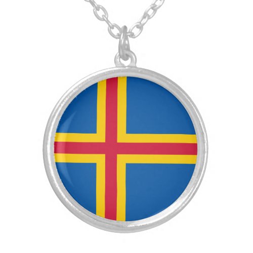 Patriotic land Islands Flag Silver Plated Necklace