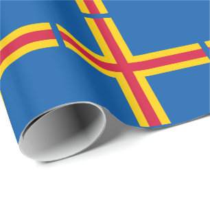 Patriotic Åland Islands Flag Wrapping Paper