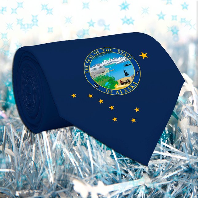 Patriotic Alaska Tie, fashion USA, Alaska Flag Neck Tie (Creator Uploaded)