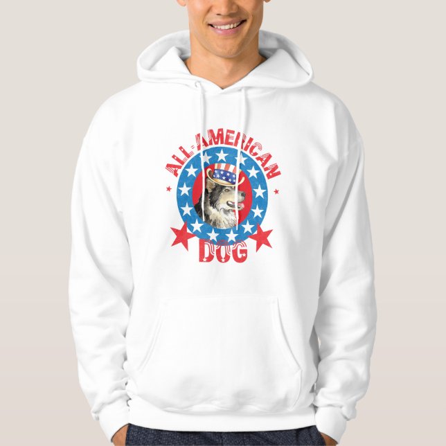 Patriotic Alaskan Malemute Hoodie (Front)