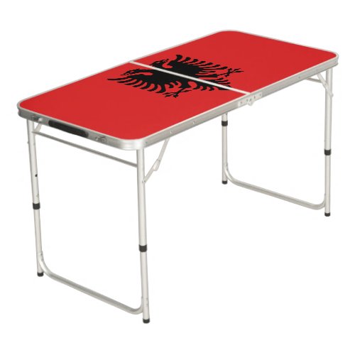 Patriotic Albanian Flag Beer Pong Table