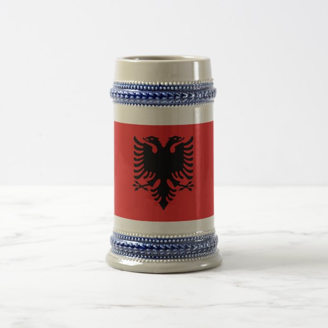 Patriotic Albanian Flag Beer Stein (Center)