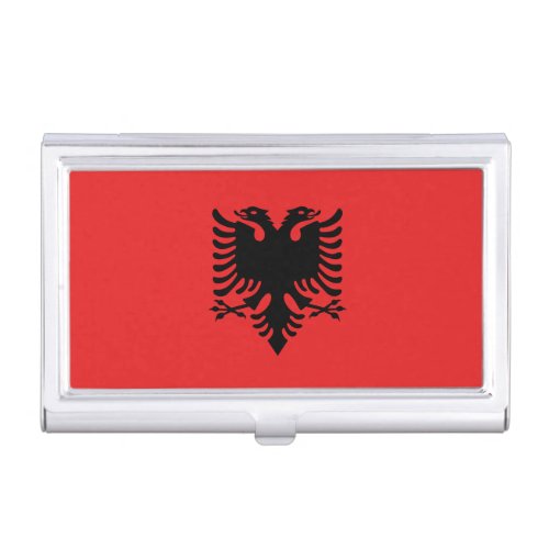 Patriotic Albanian Flag Business Card Case