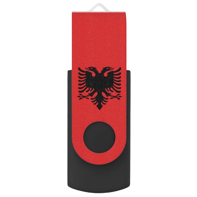 Patriotic Albanian Flag Flash Drive (Front Vertical)