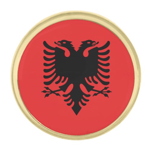 Patriotic Albanian Flag Gold Finish Lapel Pin