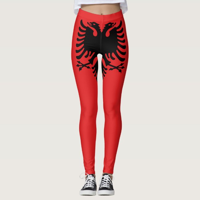 Patriotic Albanian Flag Leggings (Front)