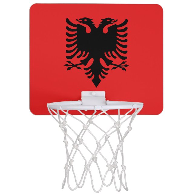 Patriotic Albanian Flag Mini Basketball Hoop (Front)