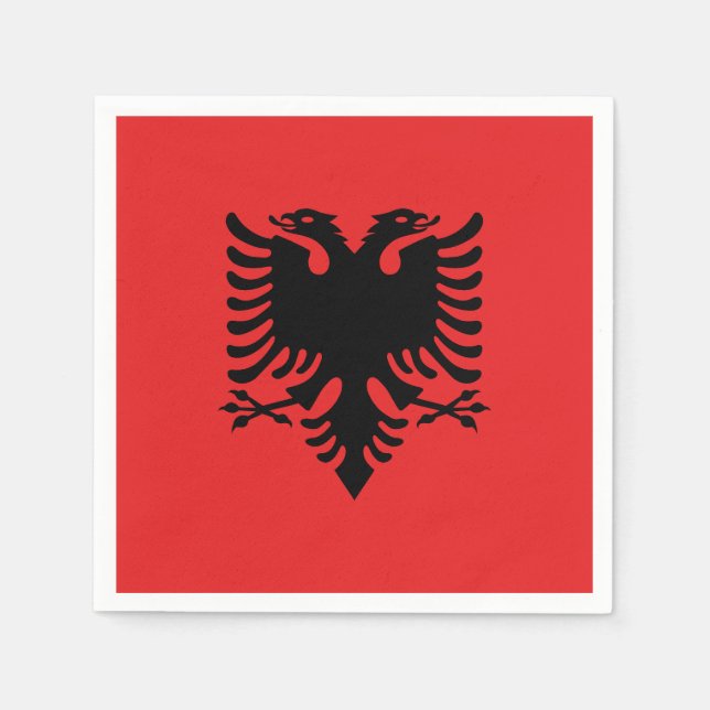 Patriotic Albanian Flag Napkins (Front)
