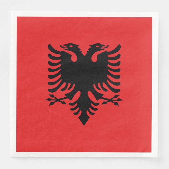 Patriotic Albanian Flag Paper Dinner Napkins (Front)