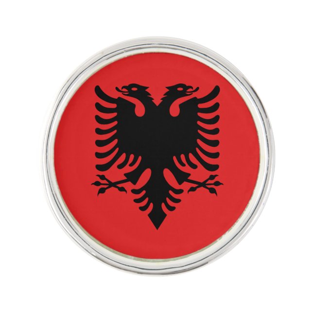 Patriotic Albanian Flag Pin (Front)