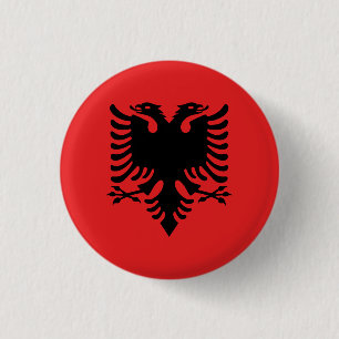 Patriotic Albanian Flag Pinback Button
