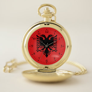 Patriotic Albanian Flag Pocket Watch