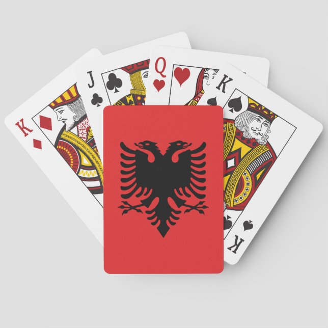 Patriotic Albanian Flag Poker Cards (Back)