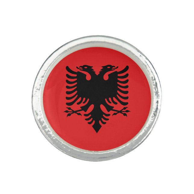 Patriotic Albanian Flag Ring (Front)