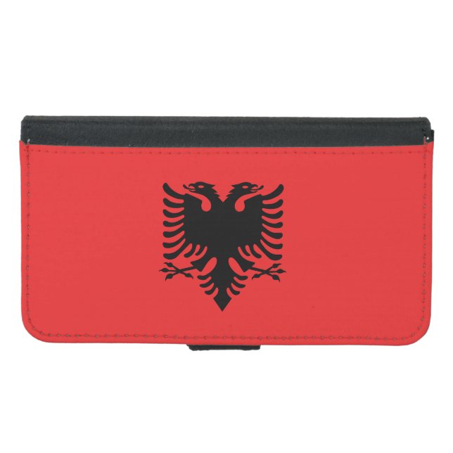 Patriotic Albanian Flag Samsung Galaxy Wallet Case (Front (Horizontal))
