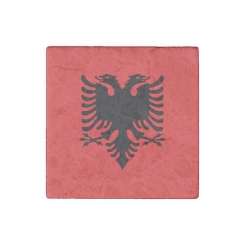 Patriotic Albanian Flag Stone Magnet