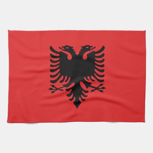 Patriotic Albanian Flag Towel (Horizontal)