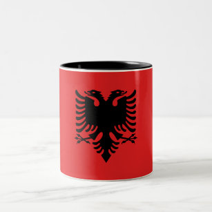 Patriotic Albanian Flag Two-Tone Coffee Mug