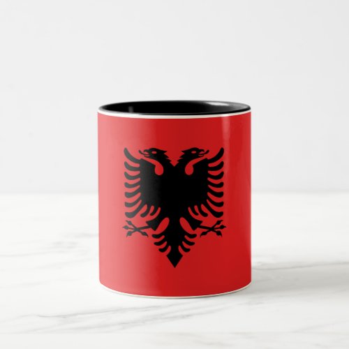 Patriotic Albanian Flag Two_Tone Coffee Mug