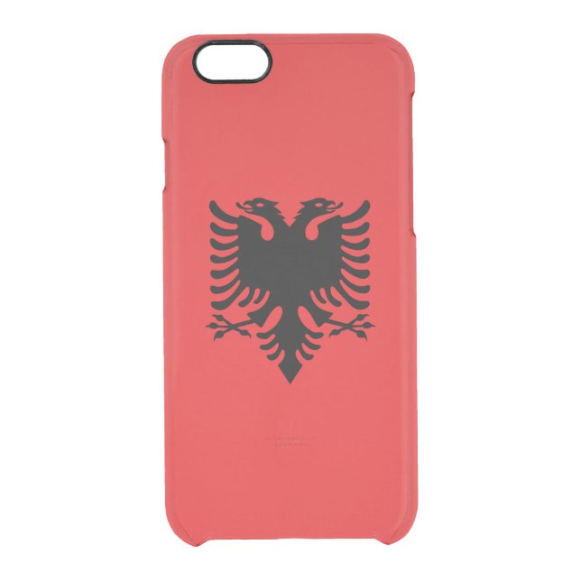 Patriotic Albanian Flag Uncommon iPhone Case (Back)