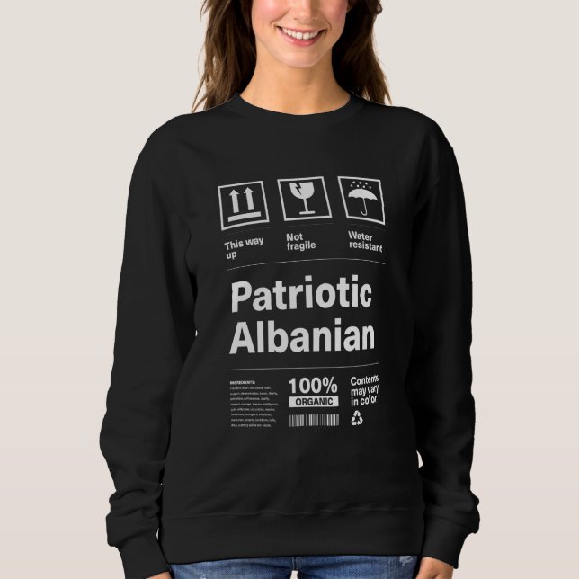 Patriotic Albanian Patriotism Albania Country Prid Sweatshirt (Front)