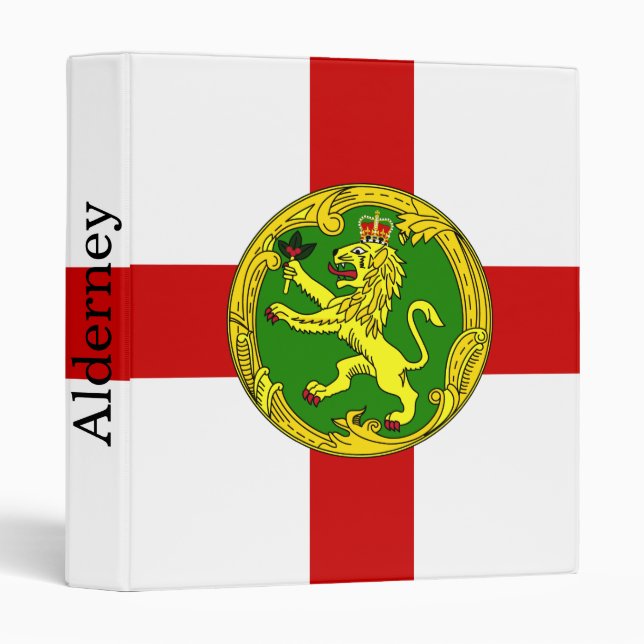 Patriotic Alderney Flag 3 Ring Binder (Front/Spine)